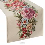Bieżnik gobelinowy 45x140 GRIA naturalny różowy z nadrukiem kwiatów piwonii - 6