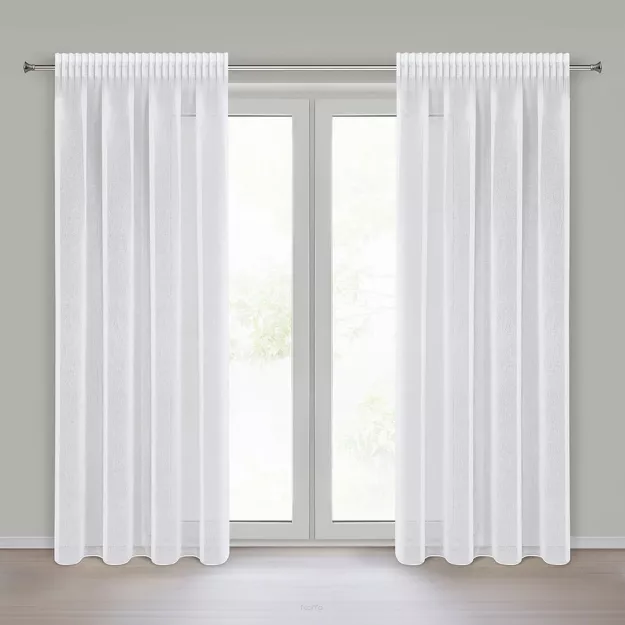 Firana na taśmie 140x270 ELPIDIA biała z matowej etaminy