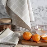 Komplet ścierek kuchennych 2x50x70 RUBI beżowe w pasy z bawełny - 2