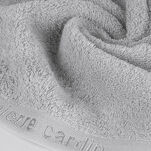 Ręcznik 30x50 EVI Pierre Cardin srebrny zdobiony bordiurą w kolorze ręcznika z logo marki 430 g/m2 - 3