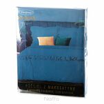 Pościel z makosatyny 160x200 VENUS 1G granatowa jednokolorowa z falbanką Premium - 2