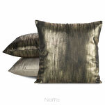 Poszewka welwetowa 45x45 EMILA kremowa z szampańskim przecieranym wzorem - 2