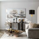 Poszewka welwetowa 45x45 EMILA kremowa z szampańskim przecieranym wzorem - 4