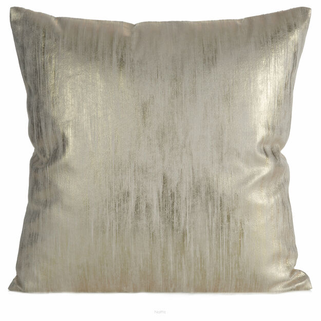 Poszewka welwetowa 45x45 EMILA kremowa z szampańskim przecieranym wzorem