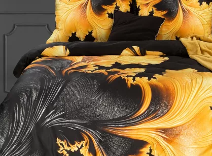 Pościel z makosatyny 220x200 PREMIUM 14 czarna designerski wzór z kolekcji Premium