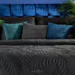 Poszewka welwetowa 45x45 RIA 4 srebrna przeszywana grubą nicią zdobiona wzorem liści - 2