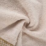 Ręcznik 70x140 ABBIE beżowy z żakardową błyszczącą bordiurą w pasy z delikatną krateczką 500 g/m2 - 3