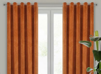 Zasłona na przelotkach 140x250 VILLA welwetowa ruda o aksamitnej strukturze