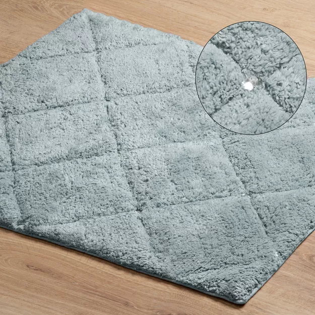 Dywanik bawełniany 60x90 CHIC 2 srebrny zdobiony kryształkami