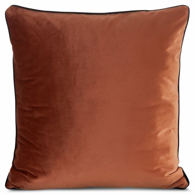 Poszewka welwetowa 60x60 GAJA 2 jednokolorowa ceglana obszyta lamówką