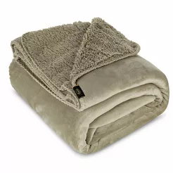 Koc jednokolorowy 200x220 TEDY beżowy imitujący buklę