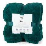 Koc 150x200 CARO ciemna zieleń puszysty typu flano z wytłaczanym wzorem Design 91 - 6