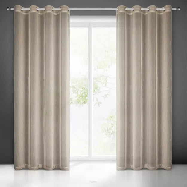 Zasłona na przelotkach 140x250 ADELA beżowa o strukturze siatki