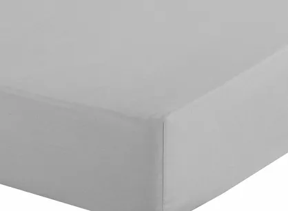 Prześcieradło z bawełny renforce z gumką 180x200 srebrne BASIC