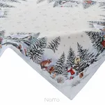 Nakładka świąteczna 100x100 4051 gobelinowa naturalna z wzorem świątecznej scenerii - 4