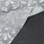 Obrus 140x220 z bieżnikiem 33x220 ANITA 6 stalowy z wzorem delikatnych listków - 3