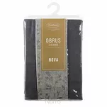Obrus 140x220 z bieżnikiem 33x220 ANITA 6 stalowy z wzorem delikatnych listków - 5