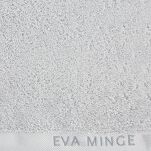 Ręcznik 30x50 VENUS Eva Minge srebrny zdobiony bordiurą w kolorze ręcznika z napisami projektantki 550 g/m2 - 2