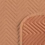 Narzuta jednokolorowa 170x210 LEN 3 ceglana pikowana w gęstą jodełkę imitująca len - 5