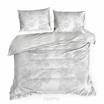 Pościel z satyny 160x200 PREMIUM 27 biała z wzorem brązowych kwiatów z kolekcji Premium - 6