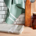 Ścierka kuchenna 50x70 OLIVIA 10 beżowa w pasy z bawełny - 4