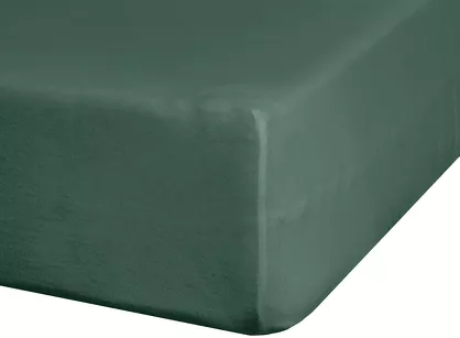 Prześcieradło z bawełny jersey z gumką ADELA ciemna zieleń 180x200 z kolekcji Ella Line