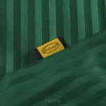 Pościel satynowa 140x200 VERA jednokolorowa gładka ciemna zieleń w prążki - 8