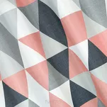 Zasłona na przelotkach 140x250 ADINA ciemny róż z mikrofibry z geometrycznym nadrukiem - 6