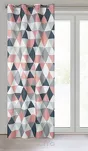 Zasłona na przelotkach 140x250 ADINA ciemny róż z mikrofibry z geometrycznym nadrukiem - 4