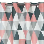 Zasłona na przelotkach 140x250 ADINA ciemny róż z mikrofibry z geometrycznym nadrukiem - 5