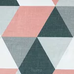 Zasłona na przelotkach 140x250 ADINA ciemny róż z mikrofibry z geometrycznym nadrukiem - 2