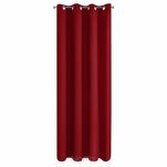 Zasłona na przelotkach 135x250 LOGAN zaciemniająca czerwona jednokolorowa z półmatowej tkaniny - 7