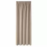 Zasłona gotowa na taśmie 135x270 LOGAN zaciemniająca beżowa jednokolorowa z półmatowej tkaniny - 5