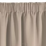 Zasłona gotowa na taśmie 135x270 LOGAN zaciemniająca beżowa jednokolorowa z półmatowej tkaniny - 4