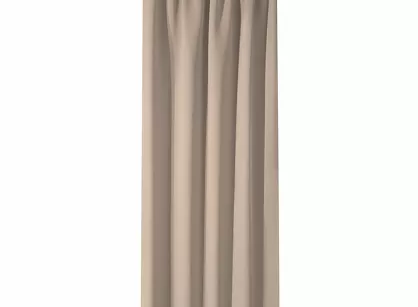 Zasłona na taśmie 135x270 LOGAN zaciemniająca beżowa jednokolorowa z półmatowej tkaniny