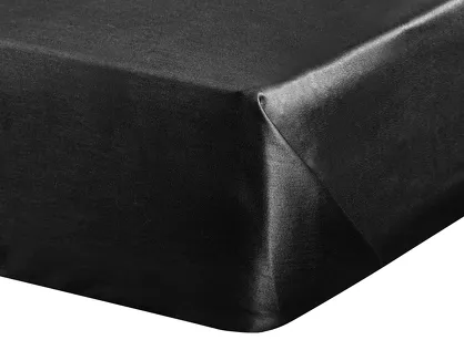 Prześcieradło satyna bawełniana bez gumki DINA czarne 180x210 z kolekcji Diva Line