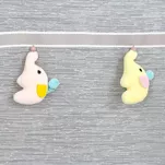 Firana na przelotkach 140x250 KIDS 2 kremowa z etaminy zdobiona taśmą dekoracyjną w wiszące słoniki - 2