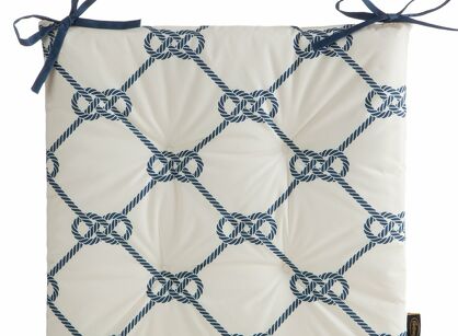 Siedzisko na taras 43x43x4 GARDEN 17 białe wodoodporne styl morski z troczkami