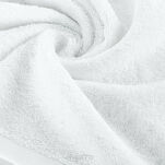 Ręcznik 50x90 VENUS Eva Minge biały zdobiony bordiurą w kolorze ręcznika z napisami projektantki 550 g/m2 - 2