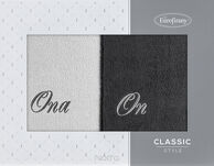 Komplet Ręczników 2x70x140 ON ONA srebrne stalowe - 2