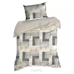 Pościel bawełniana 220x200 LEA 6 czarna musztardowa z wzorem geometrycznym dwustronna Design 91 - 4