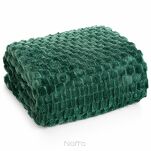 Koc 200x220 CINDY 6 ciemna zieleń puszysty w drobny wzór Design 91 - 6