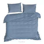 Pościel satynowa 220x200 NOVA 3 jednokolorowa gładka niebieska - 3