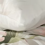 Pościel satynowa 220x200 SPRING 8 beżowa z nadrukiem egzotycznych zielonych liści - 2