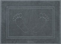 Dywanik bawełniany 50x70 SAMMY stalowy jednokolorowy z wzorem stóp - 4