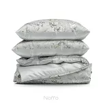 Pościel satynowa 220x200 SPRING 72 popielata beżowa z wzorem delikatnych kwiatków z kolekcji Classic - 5