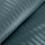 Pościel satynowa 160x200 VERA jednokolorowa gładka morska w prążki - 3