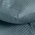 Pościel satynowa 160x200 VERA jednokolorowa gładka morska w prążki - 4