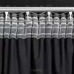 Zasłona na taśmie 140x300 STELLA welwetowa czarna ze srebrnym kwiatowym nadrukiem - 10