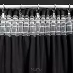 Zasłona na taśmie 140x300 STELLA welwetowa czarna ze srebrnym kwiatowym nadrukiem - 12